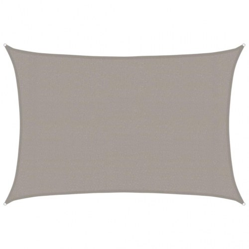 Solsejl 3×4 m - rektangulært HDPE, lysegrå (160 g/m²)