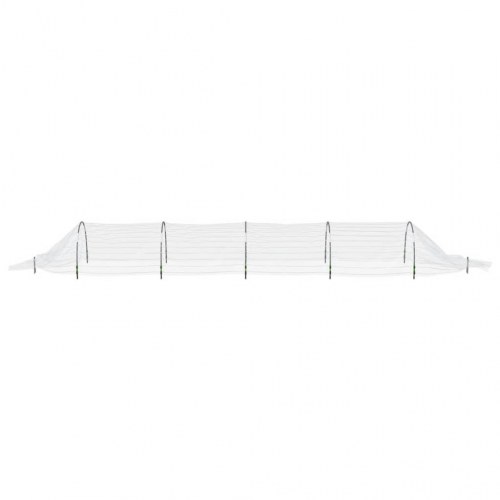 Væksttunnel 1,5 × 5 m - glasfiberbuer og PP-net