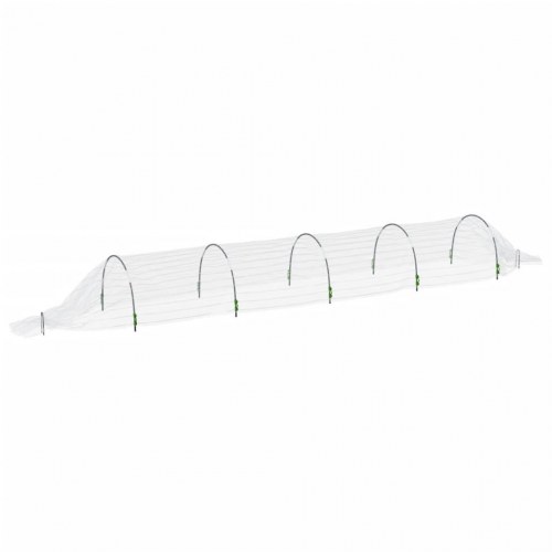 Væksttunnel 1,5 × 5 m - glasfiberbuer og PP-net
