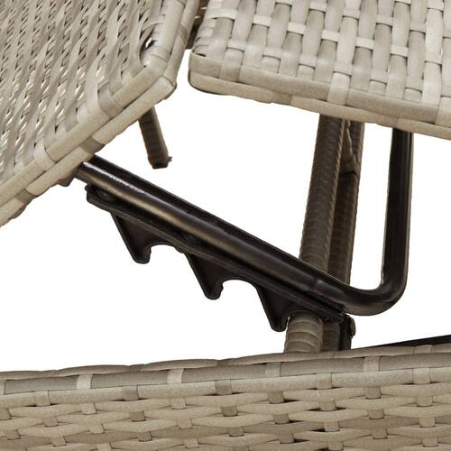 Liggestole 2 stk. med bord polyrattan grå