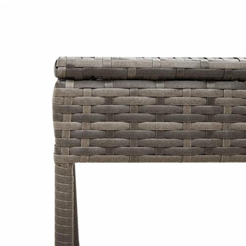 Liggestole 2 stk. med bord polyrattan grå