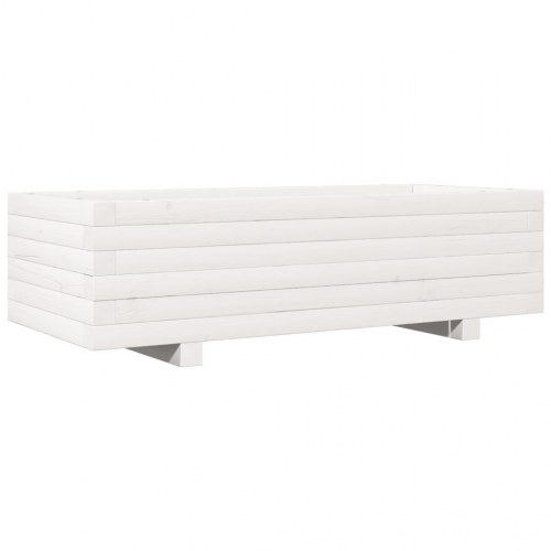 Plantekasse 90x40x26,5 cm massivt fyrretræ hvid