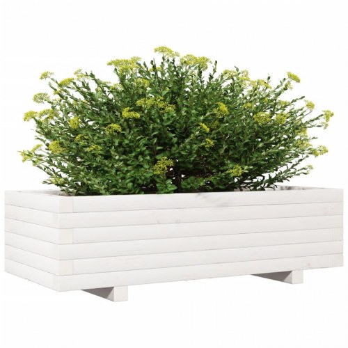 Plantekasse 90x40x26,5 cm massivt fyrretræ hvid