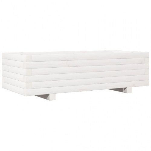 Plantekasse 90x40x26,5 cm massivt fyrretræ hvid