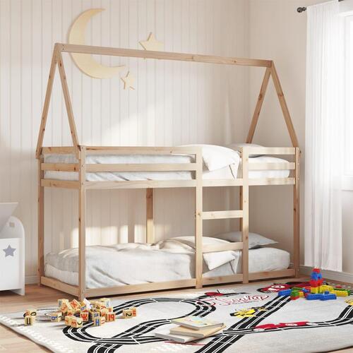 Køjeseng med tag 90x190 cm massivt fyrretræ hvid