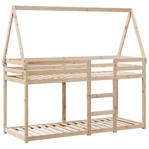 Køjeseng med tag 90x190 cm massivt fyrretræ hvid