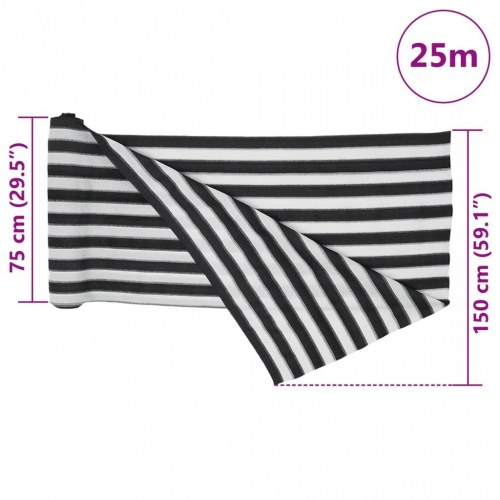 Afskærmning 1,5 × 25 m - 150 g/m² HDPE, antracitgrå/hvid