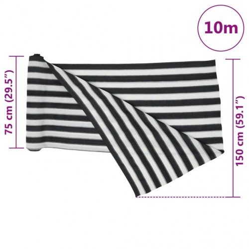 Afskærmning 1,5 × 10 m - 195 g/m² HDPE, antracitgrå/hvid