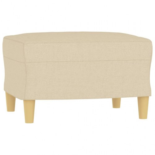 3-personers sofa med fodskammel 180 cm - stof, cremefarvet