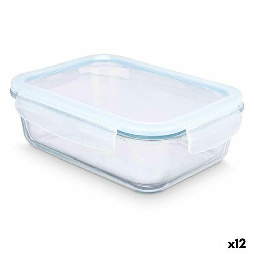 Madkasse Gennemsigtig Silikone Borosilikatglas 1,5 L 24,5 x 7,6 x 19 cm (12 enheder)