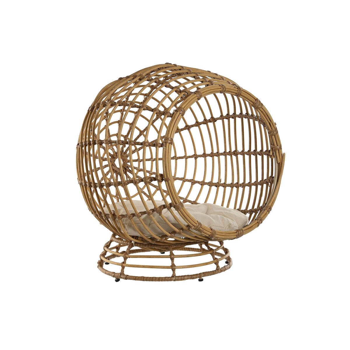 Hundeseng Home ESPRIT Hvid Natur syntetisk Rattan 60 x 58 x 58 cm