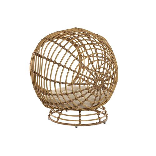Hundeseng Home ESPRIT Hvid Natur syntetisk Rattan 60 x 58 x 58 cm