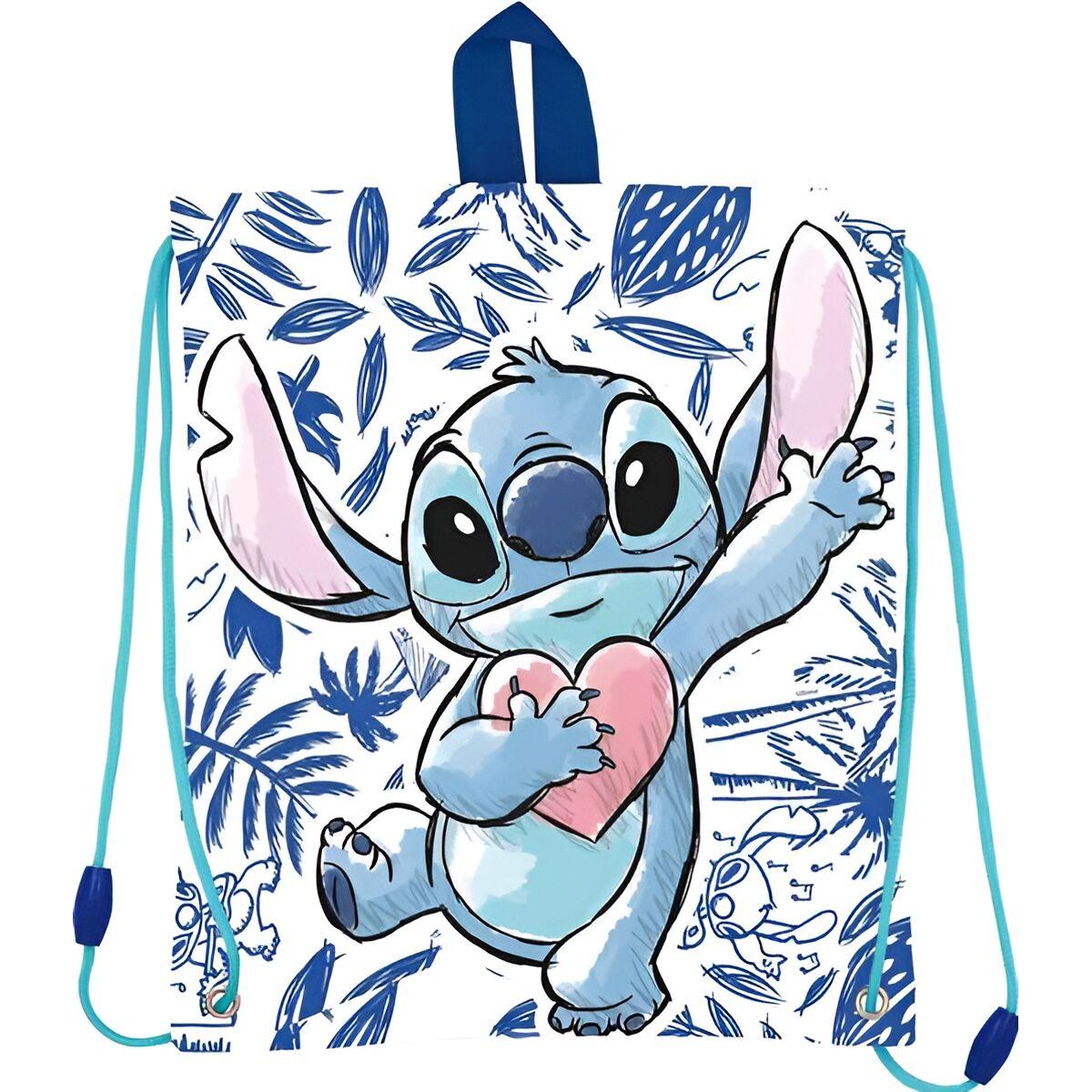Stitch snackpose - blå/hvid snørepose til børn
