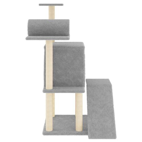 Kradsetræ med sisalkradsestolper 110,5 cm lysegrå