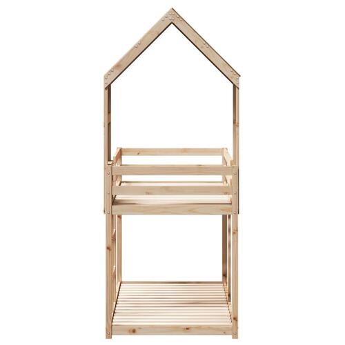 Køjeseng med tag 75x190 cm massivt fyrretræ hvid