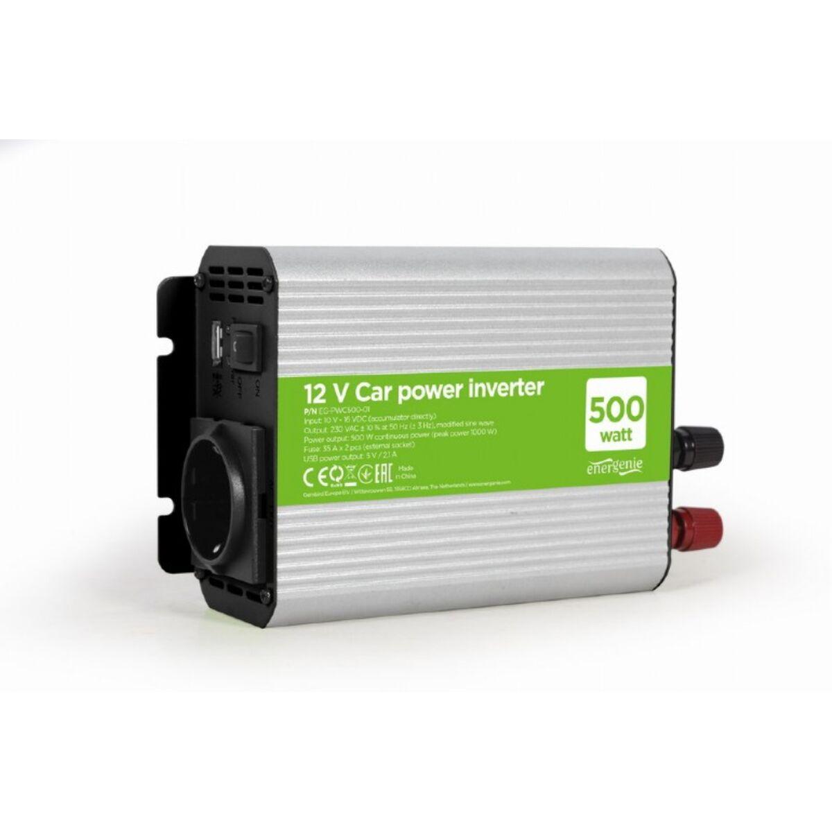 GEMBIRD bil-inverter 12 V til 230 V med USB (500 W)