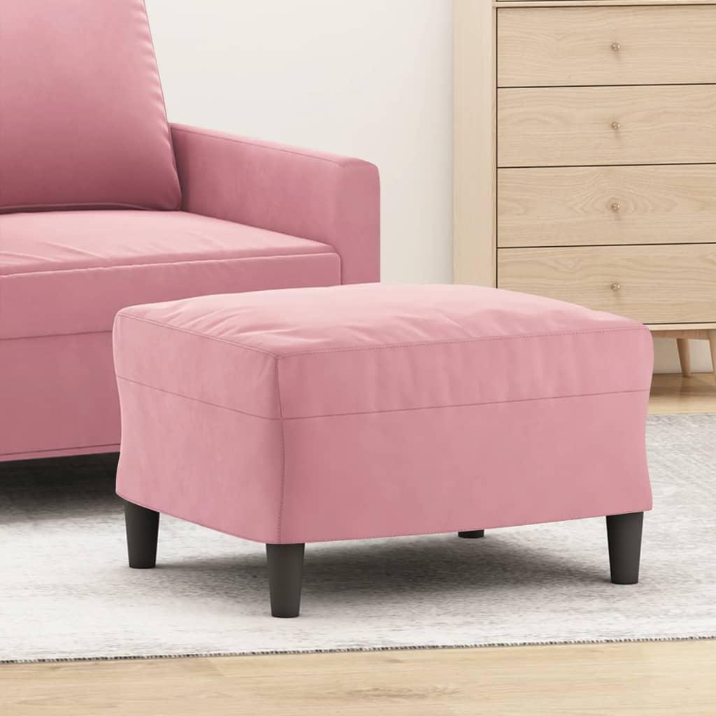 Fodskammel 60x50x41 Cm Velour Fodskammel 70x55x41 Cm Velour - Lyserød / 60 x 50 x 41 cm