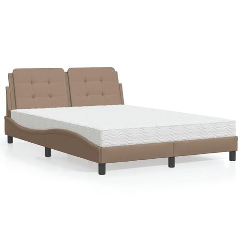 Seng 120x200 cm kunstlæder cappuccinofarvet