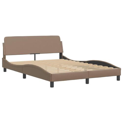 Seng 120x200 cm kunstlæder cappuccinofarvet