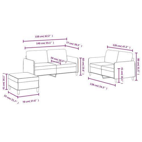 3 personers sofa velour brun