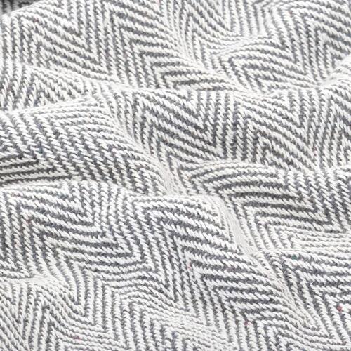Plaid bomuld sildebensmønstret 160 x 210 cm grå