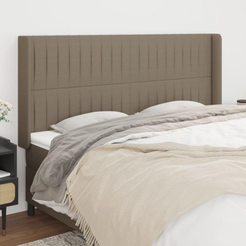 Sengegavl med kanter 183 x 16 x 118/128 cm - gråbrun