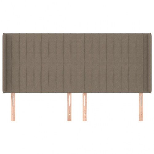 Sengegavl med kanter 183 x 16 x 118/128 cm - gråbrun