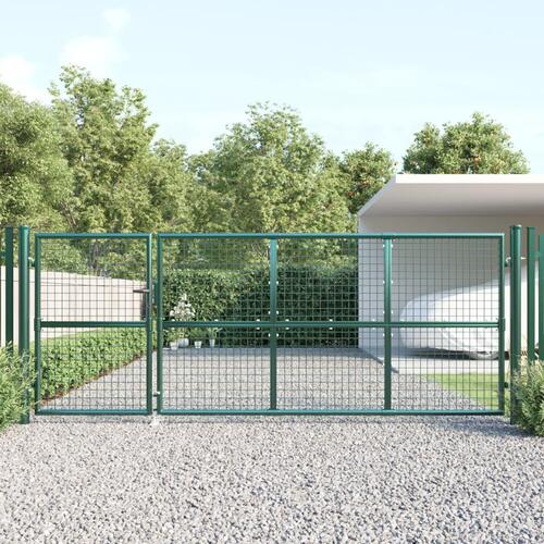 Gitterlåge til havehegn 350x175 cm galvaniseret stål grøn