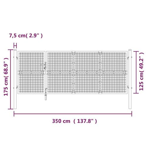 Gitterlåge til havehegn 350x175 cm galvaniseret stål grøn