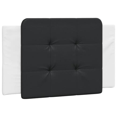 Seng med madras 90x200 cm kunstlæder sort og hvid