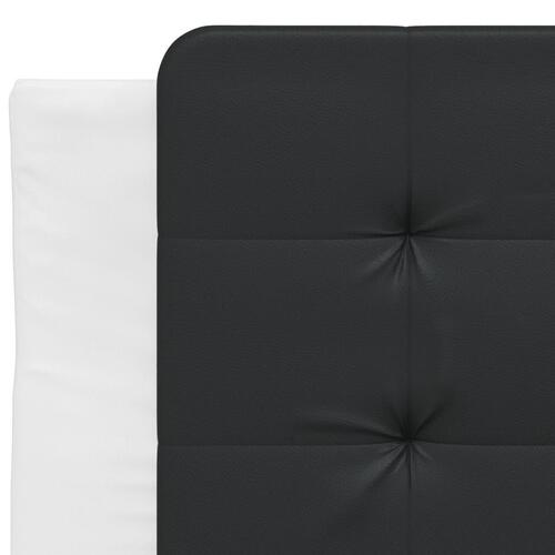 Seng med madras 90x200 cm kunstlæder sort og hvid
