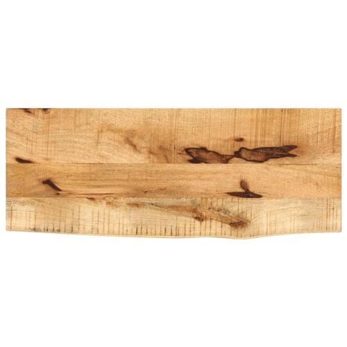 Bordplade 90x20x2,5 cm naturlig kant massivt ru mangotræ