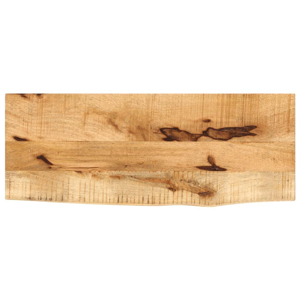 Bordplade 90x20x2,5 cm naturlig kant massivt ru mangotræ
