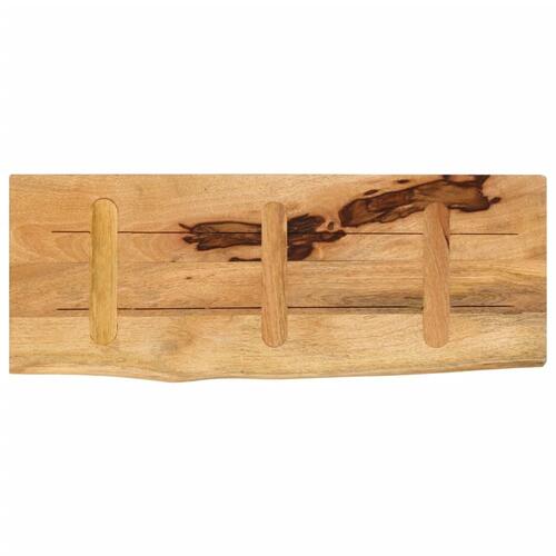 Bordplade 90x20x2,5 cm naturlig kant massivt ru mangotræ