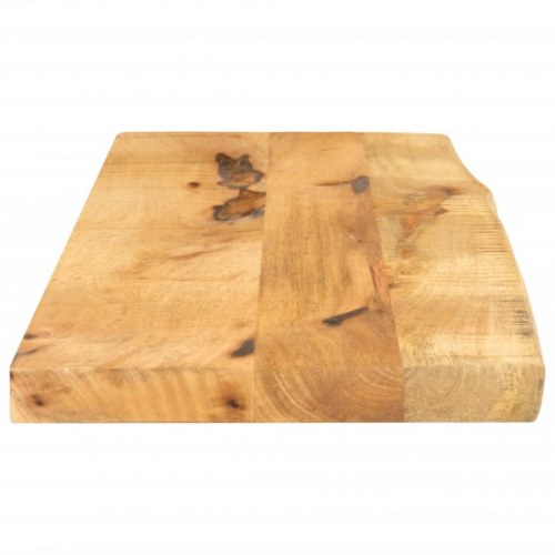 Bordplade i massivt mangotræ med naturlig kant - 90 x 30 x 2,5 cm