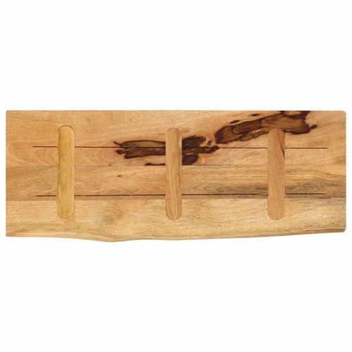 Bordplade i massivt mangotræ med naturlig kant - 90 x 30 x 2,5 cm