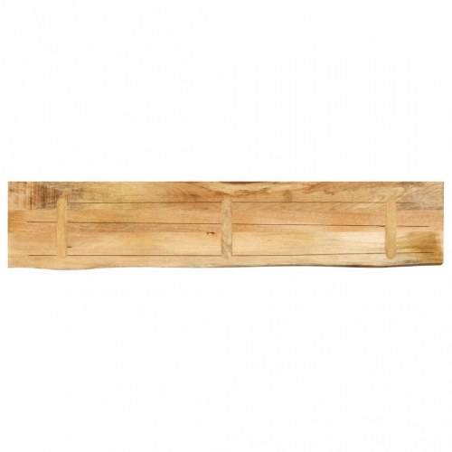 Bordplade i massivt mangotræ med naturlig kant - 140 x 20 x 3,8 cm