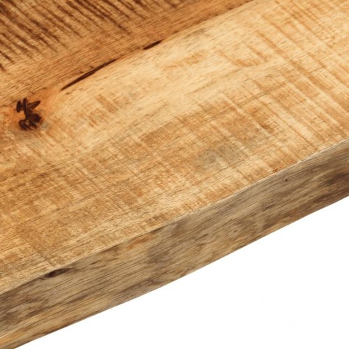 Bordplade i massivt mangotræ med naturlig kant - 140 x 20 x 3,8 cm