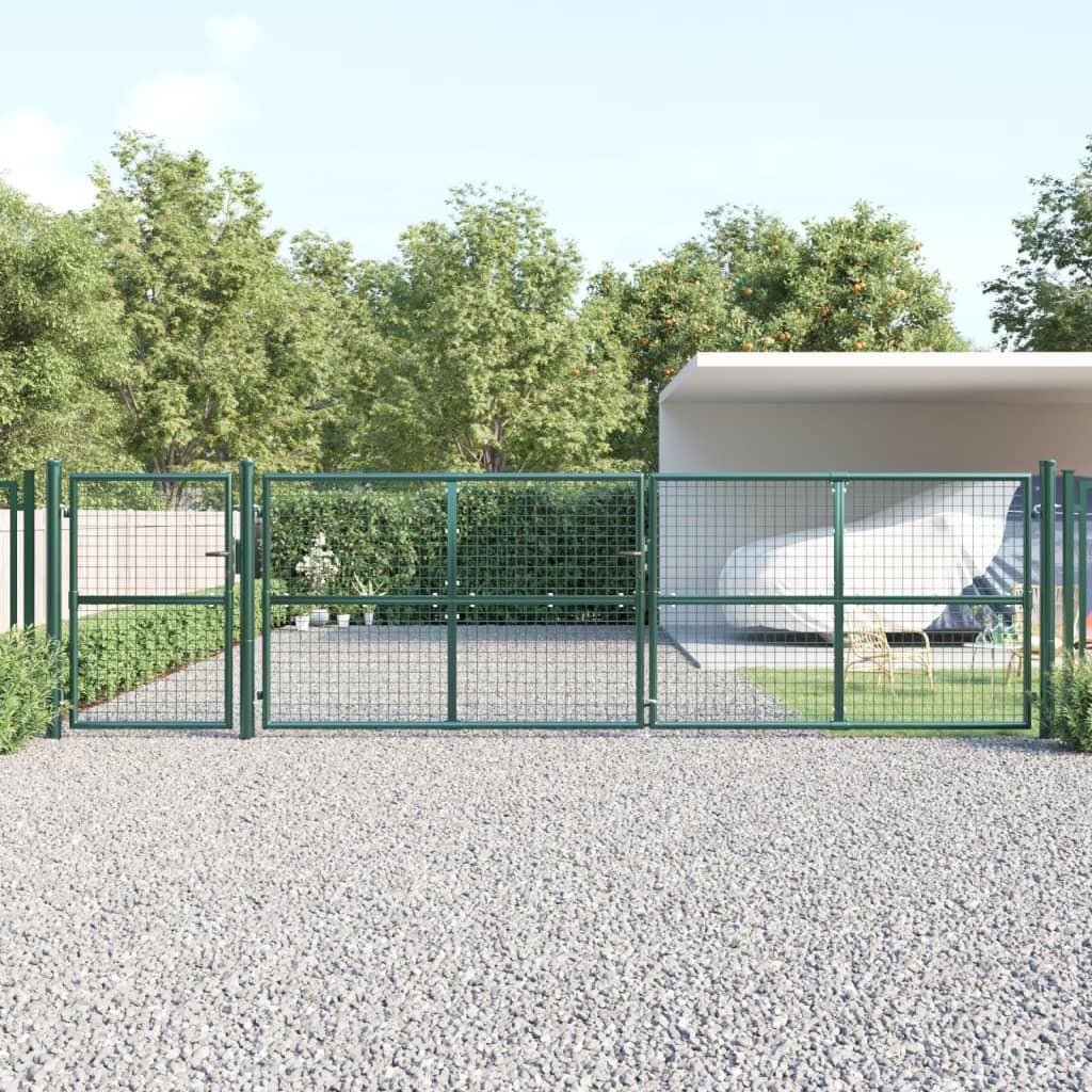 Gitterlåge til havehegn 500x175 cm galvaniseret stål grøn