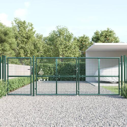 Gitterlåge til havehegn 400x175 cm galvaniseret stål grøn