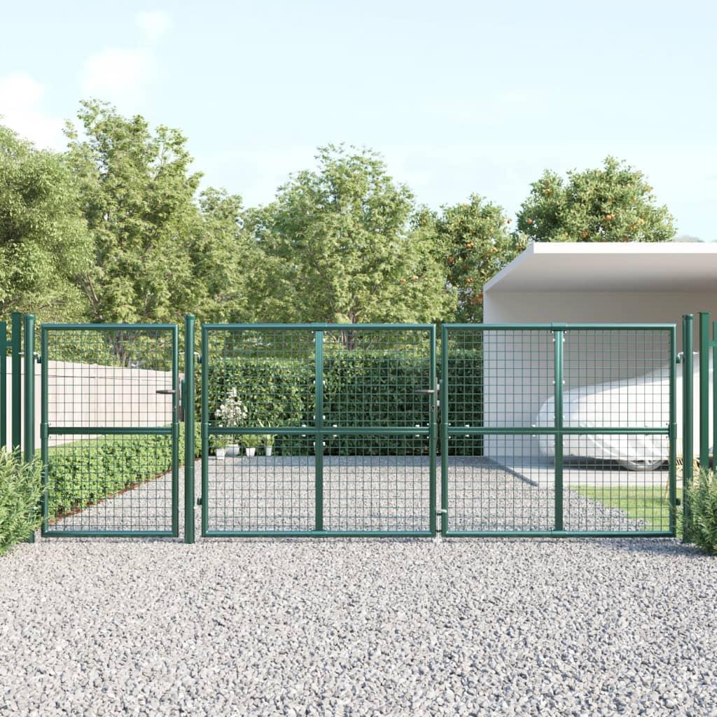 Gitterlåge til havehegn 400x175 cm galvaniseret stål grøn