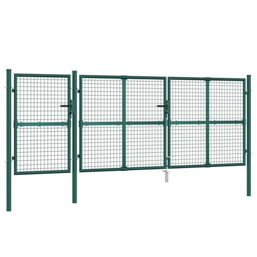 Gitterlåge til havehegn 400x175 cm galvaniseret stål grøn