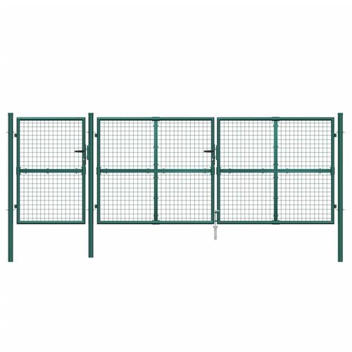 Gitterlåge til havehegn 400x175 cm galvaniseret stål grøn