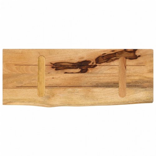 Bordplade i massivt mangotræ 70 x 20 x 3,8 cm - naturlig kant