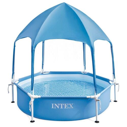 Intex fritstående pool med aftagelig markise 183 × 38 cm