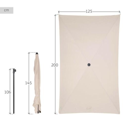 Parasol Aktive Flødefarvet Stål 200 x 230 x 125 cm