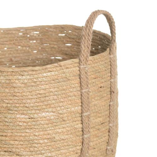 Set med kurve Natur Siv 42 x 42 x 48 cm (3 Dele)