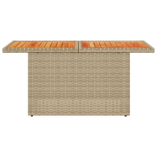 Havebord 100x55x73 cm polyrattan og akacietræ beige