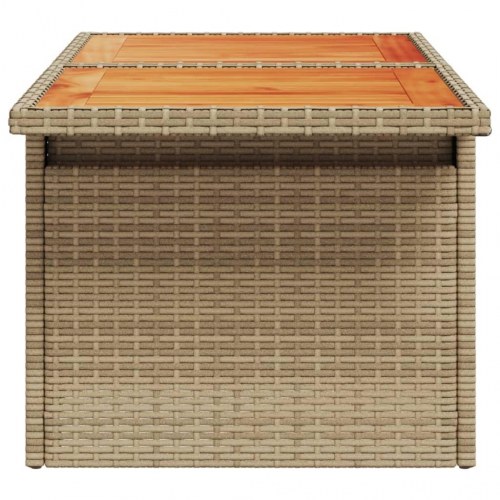 Havebord 100x55x73 cm polyrattan og akacietræ beige