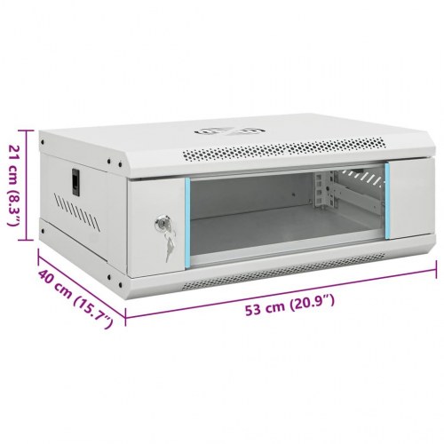 Væghængt netværksskab 53x40x21 cm 4U IP20 19"